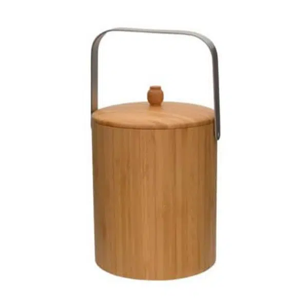 Balde para Gelo em Bambu com Alça Inox 1