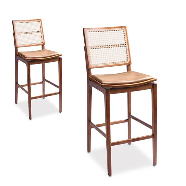 Banqueta Berlim Estofada Madeira Maciça Vintage