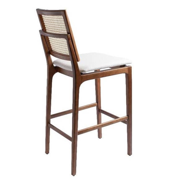 Banqueta Fernanda Palha Natural Sextavada Estofada Sustentável