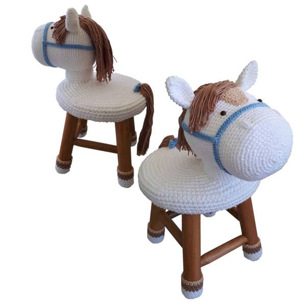 Banqueta Cavalo em Crochê Exclusiva