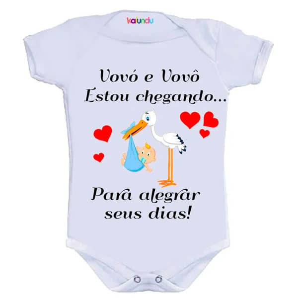 Body Baby Branco Personalizado Vovô e Vovó Estou Chegando