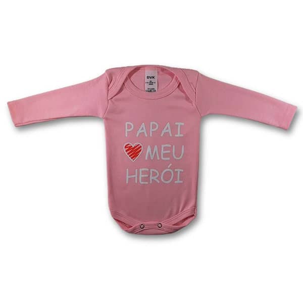 Body Bebê Personalizado Frase Papai Meu Herói