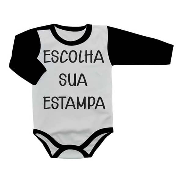 Body Bebê Personalizado com a Sua Estampa Manga Longa