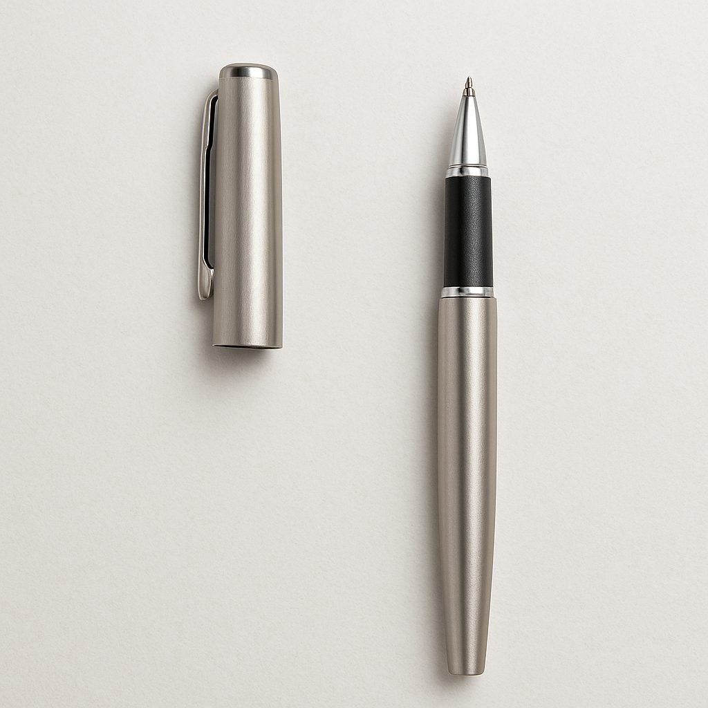 Caneta Rollerball de Metal Escovado