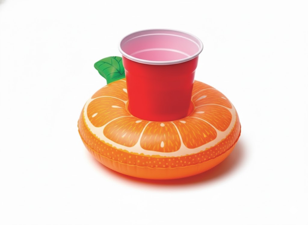 Boia para Copo Laranja Inflável