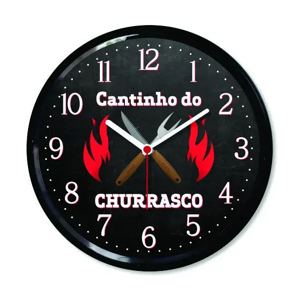 Churrasco Personalizado Relógio de Parede