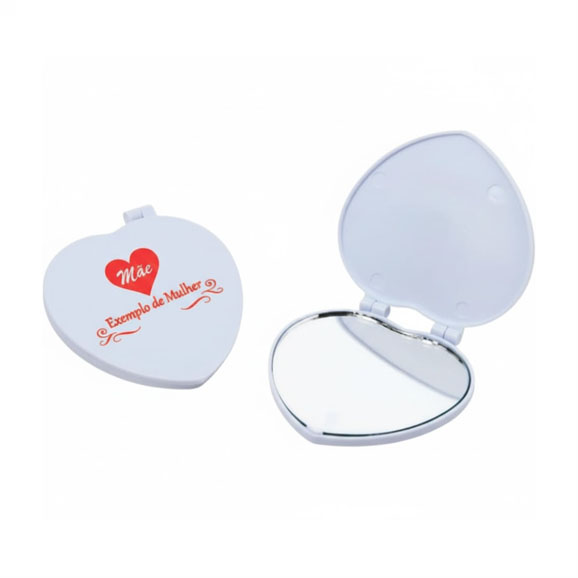 Espelho de Bolsa Formato Coração Personalizado