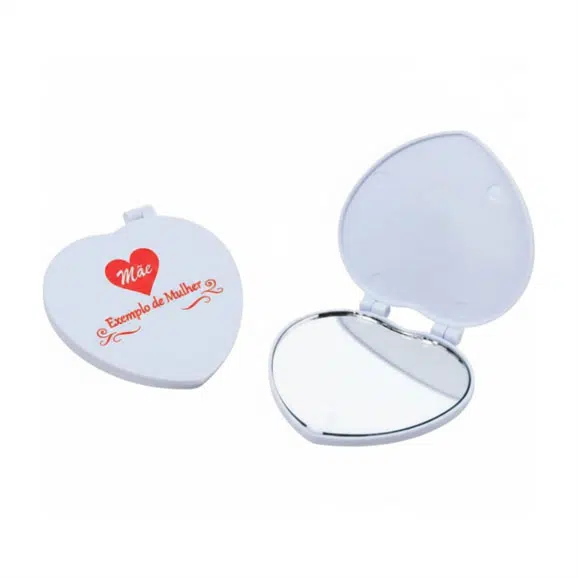 Espelho de Bolsa Formato Coração Personalizado