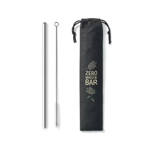 Kit canudo de metal com escovinha personalizado