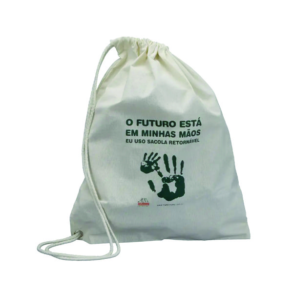 100 Unid Mochila Saco Algodão Cru Personalizado