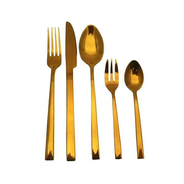 Conjunto de Talheres Dourado com Logo