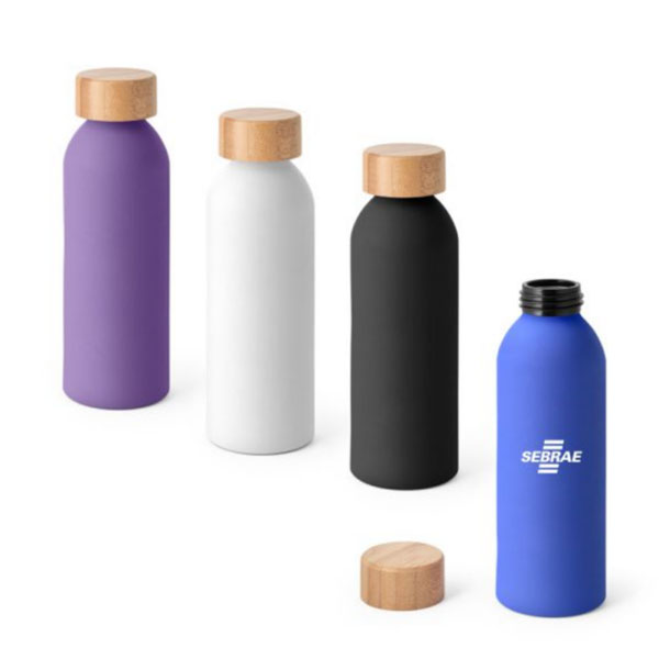 Garrafa Squeeze com Tampa Bambu Personalizada - 2