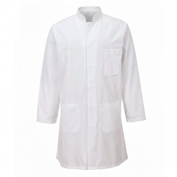 Jaleco Feminino Branco em Gabardine com Gola Padre