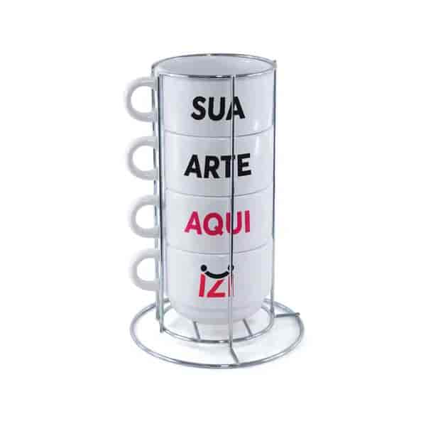 Torre Xícara de Cerâmica Com Sua Foto ou Logo