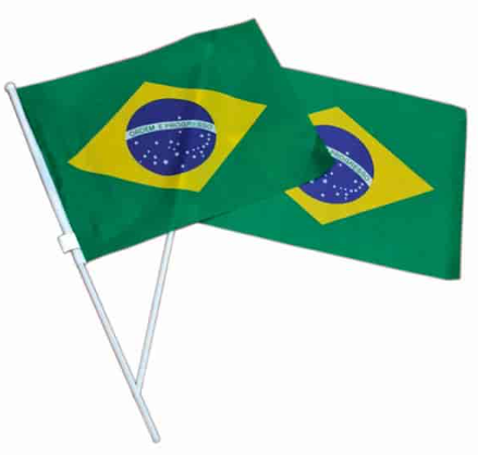 Bandeiras plásticas do Brasil Haste Torcedor