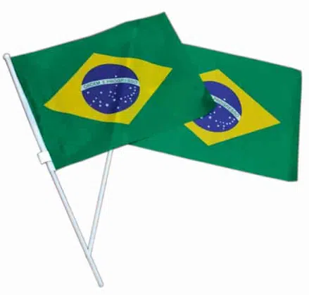 Bandeiras plásticas do Brasil Haste Torcedor